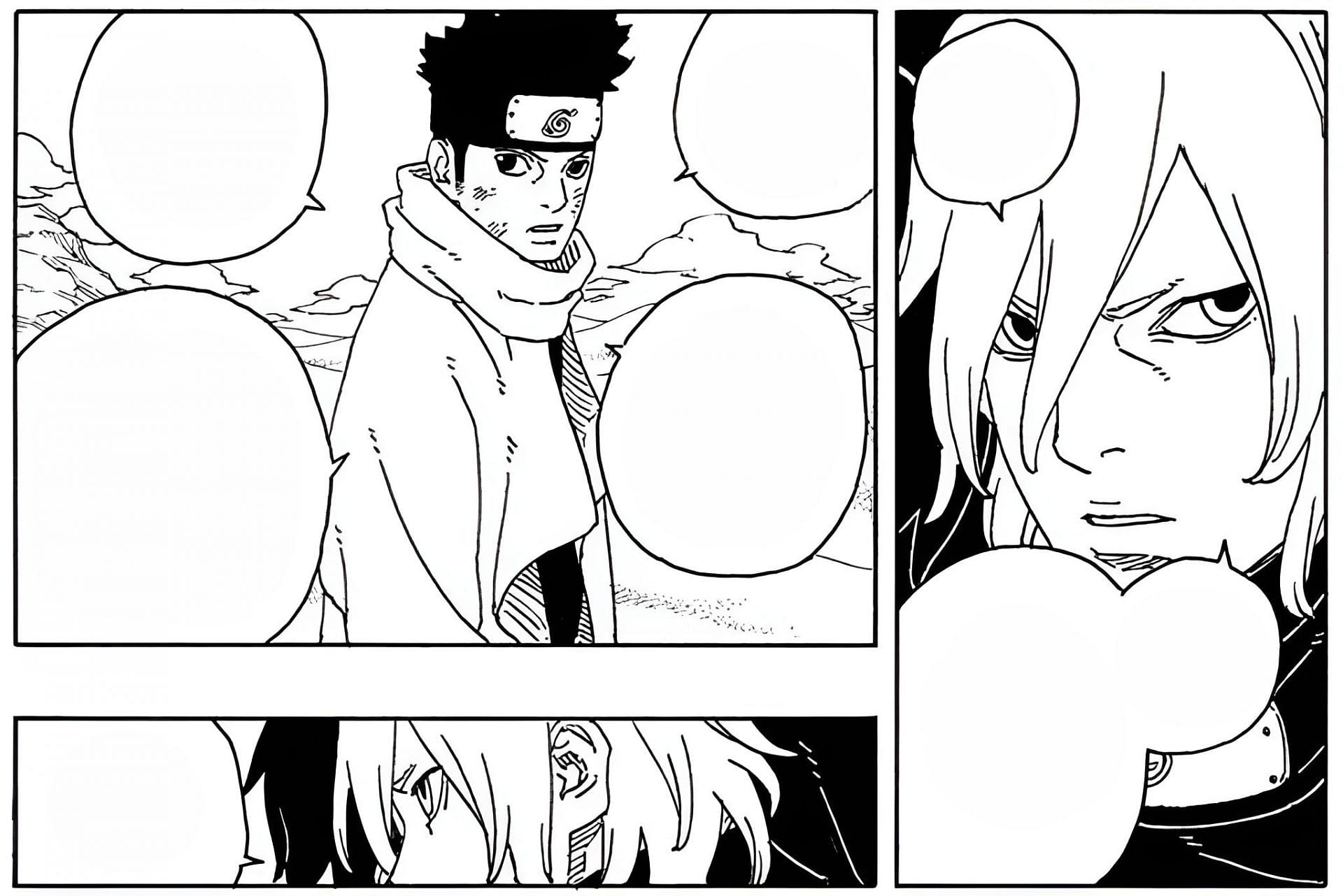 Konohamaru and Mitsuki as seen in Boruto: Two Blue Vortex chapter 23 (Image via Shueisha)